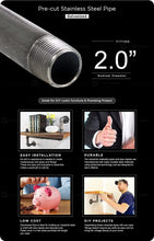 Load image into Gallery viewer, Supply Giant QDHM2072 Galvanized Steel Pipe, Pre Cut 2 in. x 72 in.