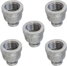 Load image into Gallery viewer, Supply Giant GMRC0140-5 Galvanized Reducing Coupling Malleable Iron Threaded Pipe Fitting Connector, Connects to 1/4 x 1/8 Inch (Pack of 5)