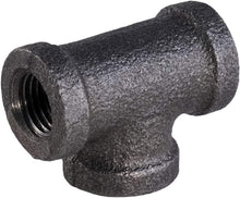 Load image into Gallery viewer, Everflow Supplies High Pressure Black Malleable Tee Fitting with Female Threaded Connections, 1/2"