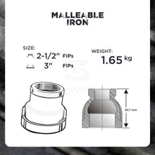 Load image into Gallery viewer, Everflow Black Malleable Iron Reducing Coupling
