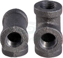 Load image into Gallery viewer, Everflow Supplies High Pressure Black Malleable Tee Fitting with Female Threaded Connections, 1/2"
