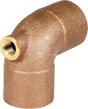 Load image into Gallery viewer, Supply Giant DGDU563I Cast Brass Baseboard Tee Fitting with Solder Cup to Female Thread Connection and Solder Cup Branch, 3/4" x 1/8" x 3/4", Copper