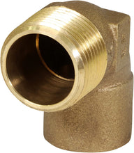 Load image into Gallery viewer, Supply Giant DNOM0001 1" Nominal Diameter Lead Free Cast Brass 90 Degree Elbow with Sweat Socket and Male Threaded Connect