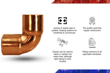 Load image into Gallery viewer, Supply Giant DDMO0200 90 Degree Short radius elbow fitting, 2, Copper