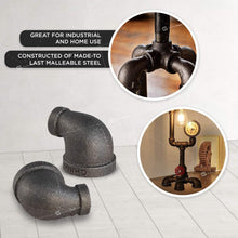 Load image into Gallery viewer, Everflow Supplies Reducing Malleable Iron Elbow for High Pressures with Female Thread Fittings and Black Finish