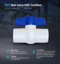 Load image into Gallery viewer, Midline Valve PVC Ball Valve Blue T-Handle for Potable Water 1/2 in