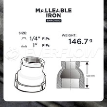 Load image into Gallery viewer, Everflow Black Malleable Iron Reducing Coupling

