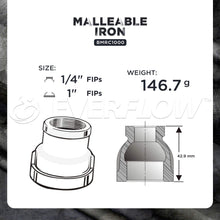 Load image into Gallery viewer, Everflow Black Malleable Iron Reducing Coupling