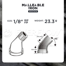 Load image into Gallery viewer, Everflow Supplies BMSF0018 1/8" 45 Degree Street Malleable Iron Fitting for High Pressures