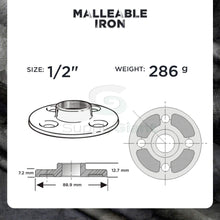 Load image into Gallery viewer, Everflow Supplies Black Malleable Floor Flange with Four Screw Holes