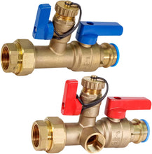 Load image into Gallery viewer, Midline Valve GUHW-JTP3-S-MG Tankless Heater Kit-Set of 2 Heavy Duty Hot and Cold Isolation Valves with Cleanouts