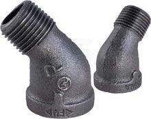Load image into Gallery viewer, Everflow Supplies 45 Degree Street Malleable Iron Fitting for High Pressures with Black Finish
