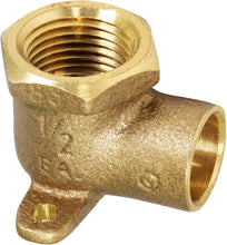 Load image into Gallery viewer, Supply Giant DGEM0012 1/2" Nominal Diameter Lead Free Cast Brass 90 Degrees Elbow with Sweat Socket and Female Threaded Connect