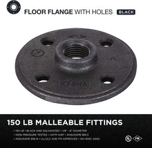 Load image into Gallery viewer, Everflow Supplies Black Malleable Floor Flange with Four Screw Holes