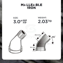 Load image into Gallery viewer, Everflow Supplies 45 Degree Street Malleable Iron Fitting for High Pressures with Black Finish