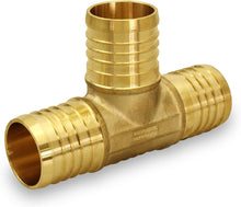 Load image into Gallery viewer, Pexflow PXTE0058-10 PEX X PEX X PEX Barb Tee Pipe Fittings 5/8" Brass