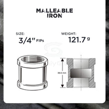 Load image into Gallery viewer, Everflow Black Malleable Iron Straight Left/Right Coupling