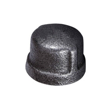 Load image into Gallery viewer, Everflow Supplies Black Malleable Iron Pipe Cap for 150 lb Applications with Female Thread