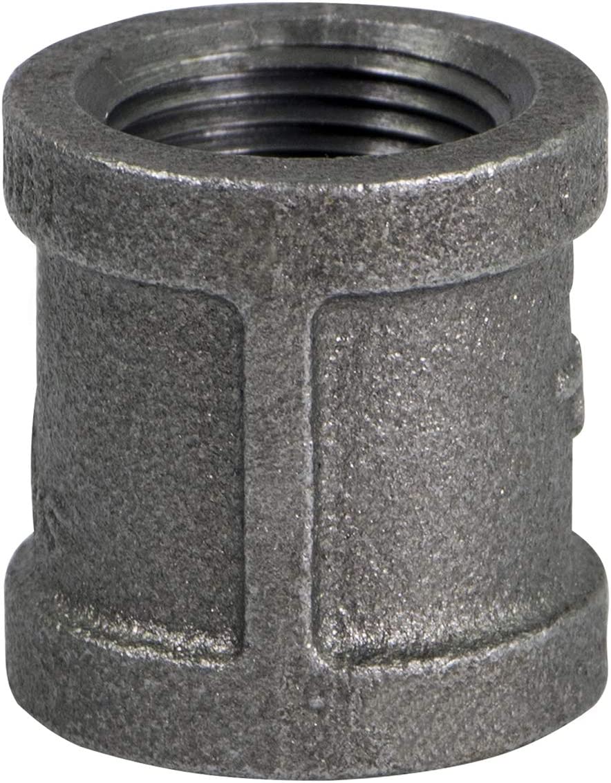 Everflow Black Malleable Iron Straight Left/Right Coupling