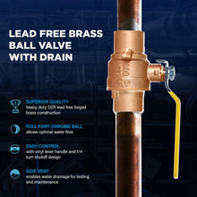 Load image into Gallery viewer, Midilne Valve Premium Full Port Ball Valve Brass