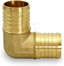Load image into Gallery viewer, Supply Giant QYMO0100-10 X PEX 90 Degree Elbow Barb Pipe Fitting 1&quot; Brass, 1 Inch
