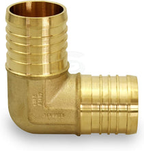 Load image into Gallery viewer, Supply Giant QYMO0100-10 X PEX 90 Degree Elbow Barb Pipe Fitting 1" Brass, 1 Inch