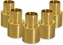 Load image into Gallery viewer, Supply Giant QTGB1234-5 Female Sweat Copper Adapter X Pex Barb Pipe Fitting, 1/2 x 3/4, Brass