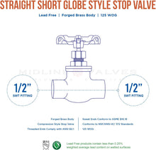 Load image into Gallery viewer, MIDLINE VALVE 95343 Short Globe Style Stop Valve