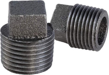 Load image into Gallery viewer, Supply Giant CNQM03I0 Black Malleable Iron Plug with Square Head, 1/8"