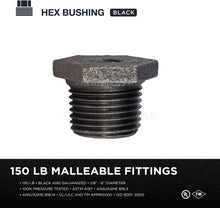 Load image into Gallery viewer, Everflow Supplies Black Malleable Iron Bushing Fitting with Hexagonal Head