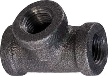 Load image into Gallery viewer, Everflow Supplies High Pressure Black Malleable Tee Fitting with Female Threaded Connections, 1/2"