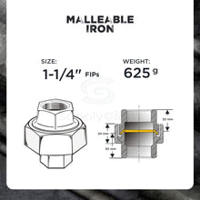 Load image into Gallery viewer, Everflow Supplies Black Malleable Iron Straight Union for 150 lb Applications with Female Threaded Connects