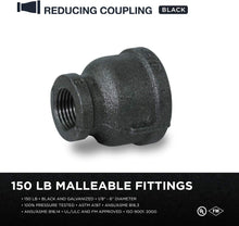 Load image into Gallery viewer, Everflow Black Malleable Iron Reducing Coupling