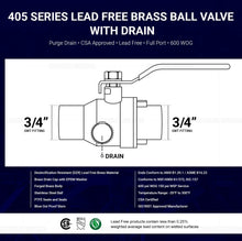 Load image into Gallery viewer, Midilne Valve Premium Full Port Ball Valve Brass