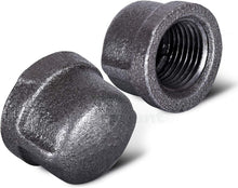 Load image into Gallery viewer, Everflow Supplies Black Malleable Iron Pipe Cap for 150 lb Applications with Female Thread