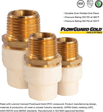 Load image into Gallery viewer, Supply Giant CSDQN034 Male x PVC Adapter Transition Pipe Fitting Durable Over Molded One-Piece Design 1/2 in. Lead Free Brass