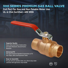 Load image into Gallery viewer, Midline Valve Premium Brass Gas Ball Valve