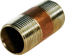 Load image into Gallery viewer, Everflow Supplies NPBR1030 3" Long Brass Nipple Pipe Fitting with 1" Nominal Diameter and NPT Ends