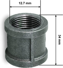Load image into Gallery viewer, SUPPLY GIANT Straight Malleable Iron Coupling With Black Coating And With Banded Ends
