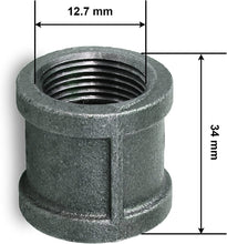 Load image into Gallery viewer, SUPPLY GIANT Straight Malleable Iron Coupling With Black Coating And With Banded Ends