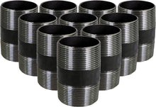 Load image into Gallery viewer, Supply Giant 3/4 Inch Black Pipe Nipple, Three Quarter Inch Malleable Steel Pipes Nipples Fitting Closed, Build DIY Vintage Furniture, 3/4" x 1" (Pack Of 10)