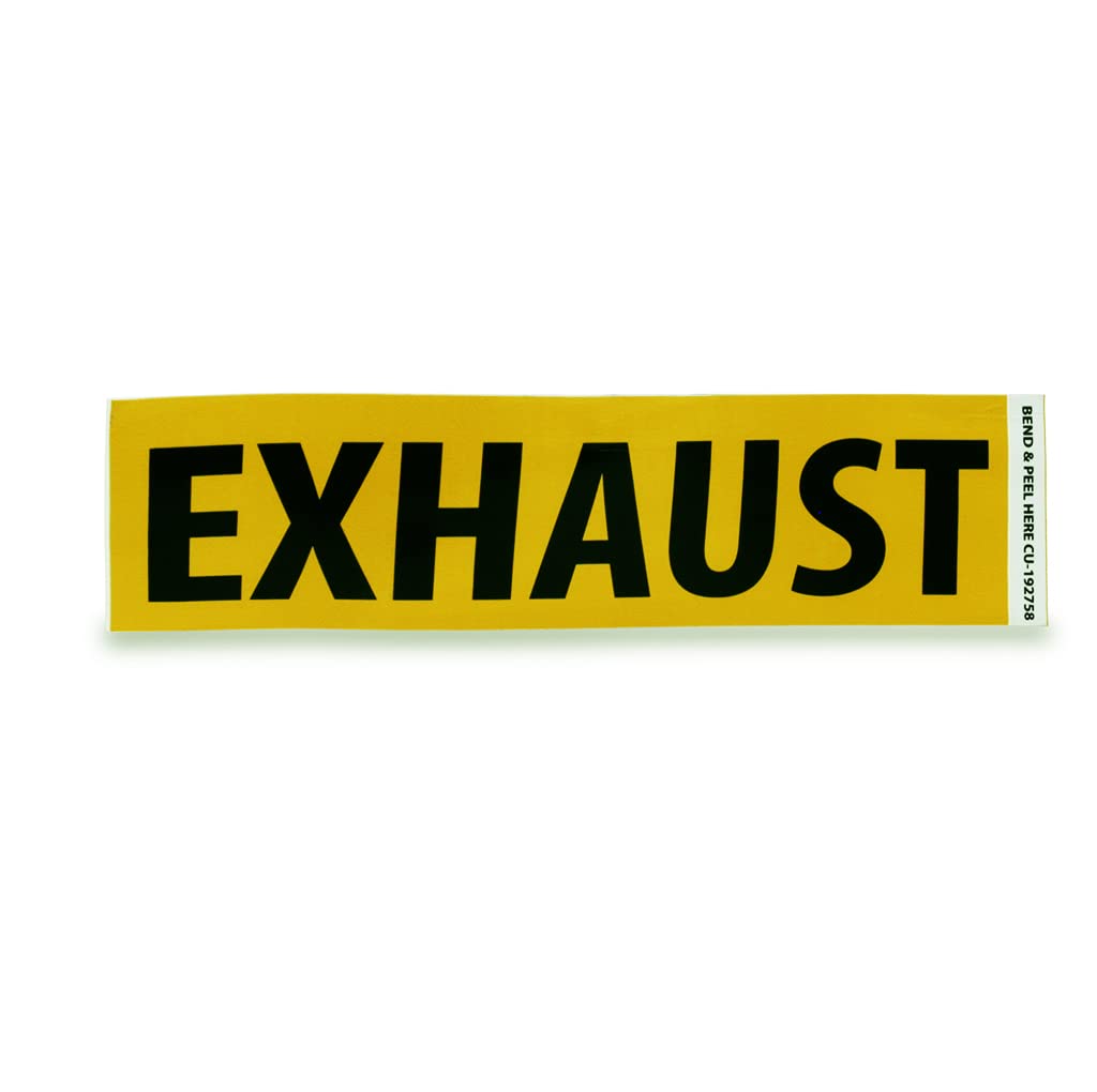 Supply Giant S1673 Yellow Gas Warning Sign Exhaust, 3 in. x 11.5 in.