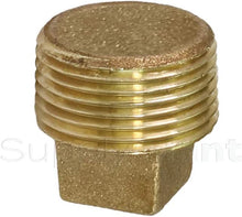 Load image into Gallery viewer, Supply Giant CSTQ0100 1-Inch Male National Taper Threads Solid Plug with Square Head, Lead Free Brass Pipe Fitting, Higher Corrosion Resistance Economical &amp; Easy to Install, 25
