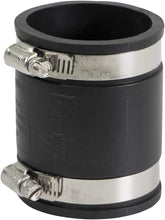 Load image into Gallery viewer, Supply Giant 6I47 Flexible PVC Coupling With Stainless Steel Clamps, 2&quot;, Black
