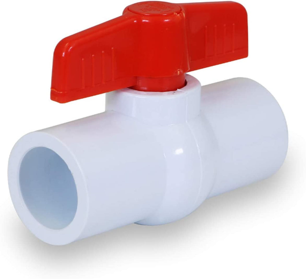 Midline Valve PVC Ball Valve Red T-Handle Water Shut-Off