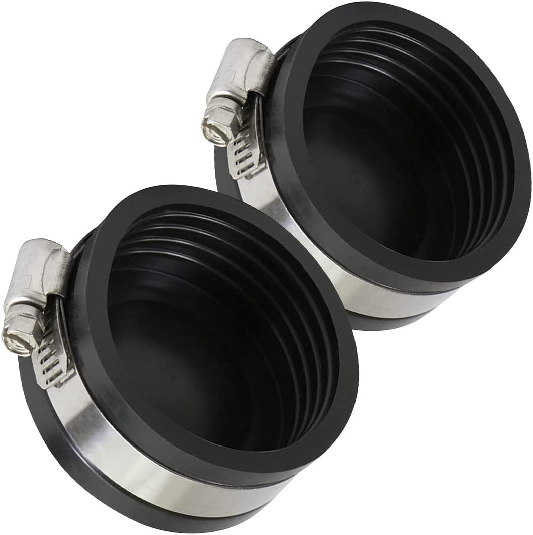 Supply Giant 3942x2 Flexible Pvc PipeCap with Stainless Steel Clamps 2 inch Black (pack of 2)