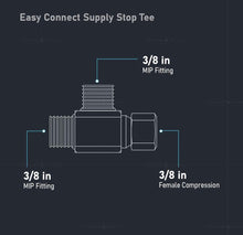 Load image into Gallery viewer, Midline Valve 73338-OM-5 Add On Tee Fitting, Split Supply Line Outlet 3/8 in. FIP COMP x MIP x Male Brass (5 Pack), 3/8&quot; Fem x 3/8&quot; Male x 3/8&quot; Male
