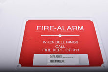 Load image into Gallery viewer, Supply Giant TJHO#8 Fire Safety Sign Fire Alarm- When Bell Rings Call Fire Dept. or 911, Heavy Duty Aluminum, 7 in. X 7 in.
