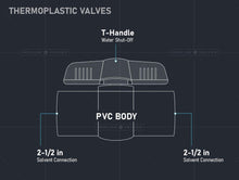 Load image into Gallery viewer, Midline Valve PVC Ball Valve with Pink T-Handle for Potable Water Use
