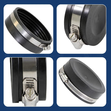 Load image into Gallery viewer, Supply Giant 3982 Flexible PVC Pipe Cap with Stainless Steel Clamps, 6&quot;, Black
